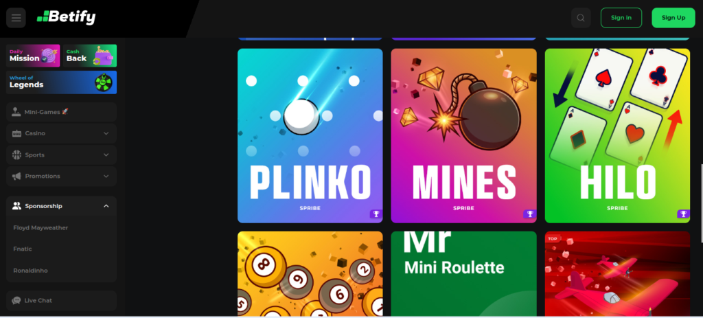 Betify 
kasinová hra