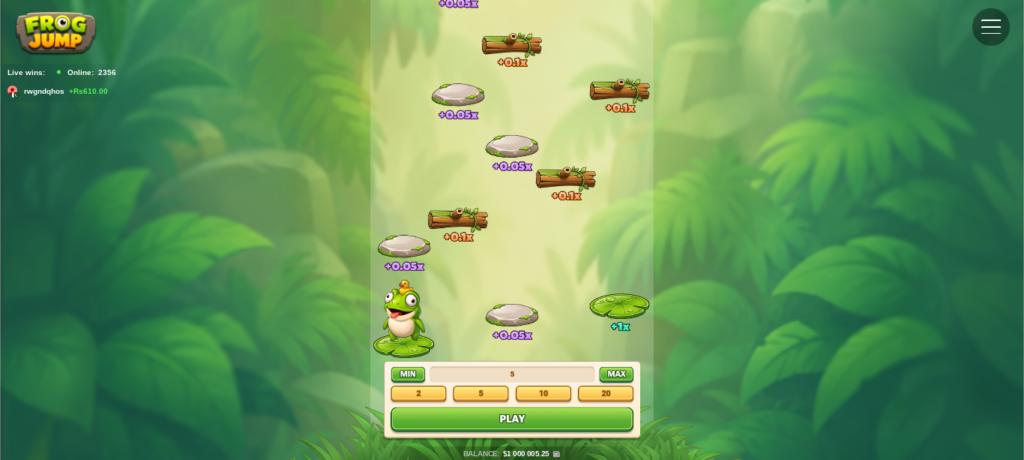 Frog Jump hry v kasinu