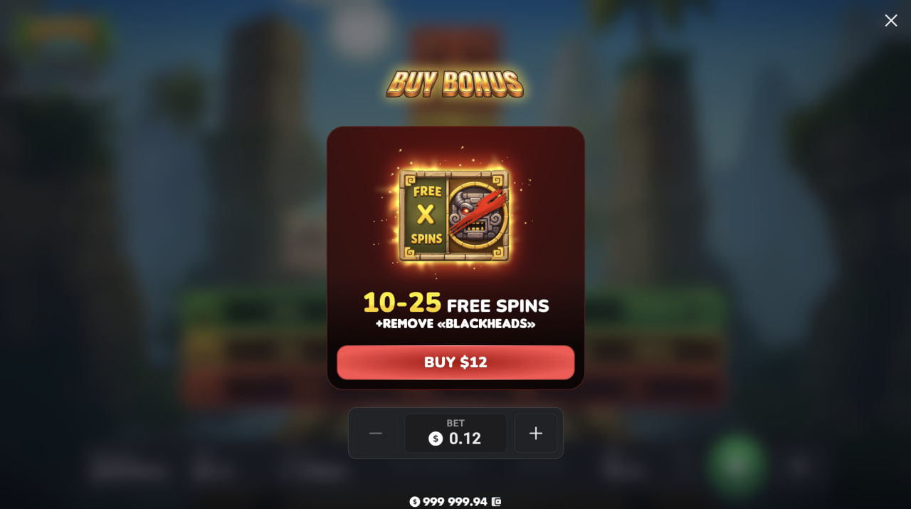 Okno Bonus Buy v Aztec Totem s nabídkou 10 až 25 free spinů